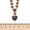Brass Cubic Zirconia Heart Pendant Necklaces NJEW-Z059-07G-02-5