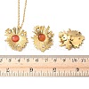 304 Stainless Steel Flower Pendant Necklaces & Stud Earrings Sets for Women SJEW-B020-03G-5