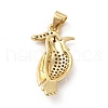 Rack Plating Brass Micro Pave Cubic Zirconia Pendants KK-E072-15G-2