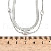 304 Stainless Steel Snake Chain Double Layer Necklaces for Women NJEW-Z072-03P-3