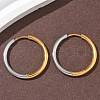 304 Stainless Steel Two Tone Hoop Earrings EJEW-P313-02F-G-1