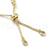 Adjustable Brass Round Beaded Slider Bracelets BJEW-D039-31A-G-3