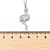 304 Stainless Steel Flamingo Shaped Pendant Cable Chain Necklaces for Women Men NJEW-Q032-02A-P-5