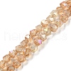 Transparent Electroplate Glass Beads Strands EGLA-F160-01D-1