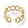 Hollow Hexagon 304 Stainless Steel Open Cuff Ring for Women RJEW-F161-02G-24-3