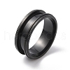 Stainless Steel Grooved Finger Ring for Men Women RJEW-WH0004-30E-EB-1