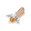 3Pcs Glass Pendants PALLOY-JF03664-03-5