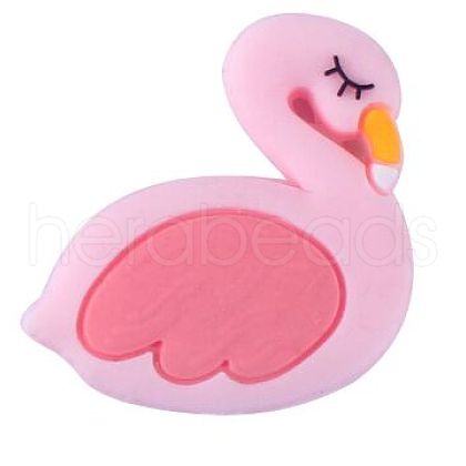 10Pcs Cartoon Flamingo Silicone Beads JX703A-1