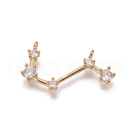 Brass Micro Pave Cubic Zirconia Pendants ZIRC-F099-20G-05-1