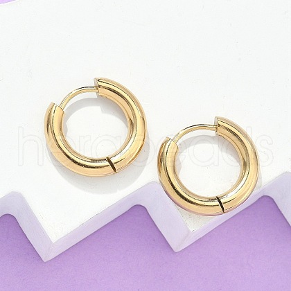 Ion Plating(IP) 304 Stainless Steel Huggie Hoop Earrings EJEW-F111-16mm-G-1