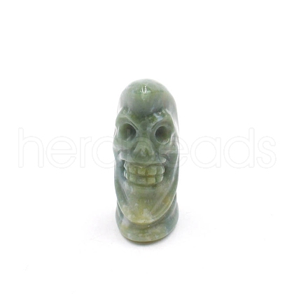 Natural Indian Agate Moon with Human Face Figurines Statues for Home Office Desktop Decoration PW-WG92128-04-1