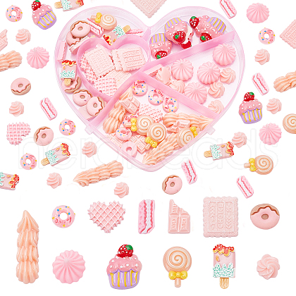  84Pcs 12 Style Resin Cabochons CRES-PH0003-39-1