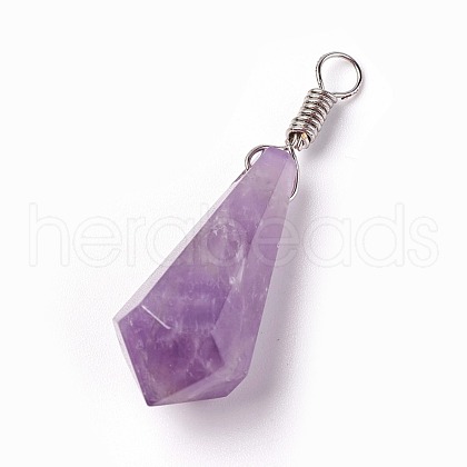 Natural Amethyst Pendants G-I220-E03-1