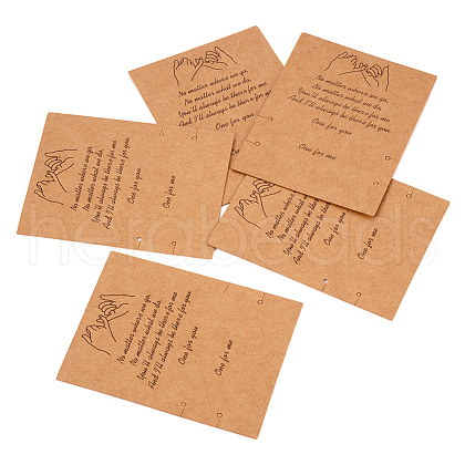 100Pcs Friendship Theme Kraft Paper Jewelry Display Cards CDIS-TA0001-23-1