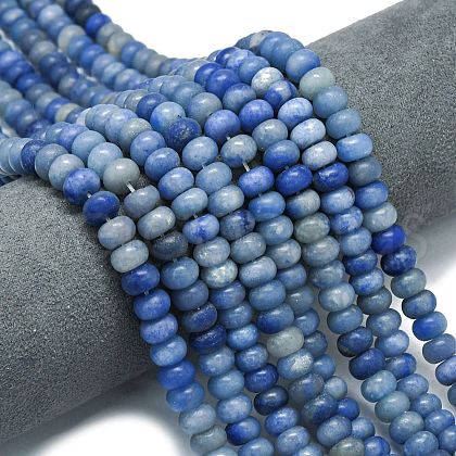 Natural Blue Aventurine Beads Strands G-P575-A02-8x5mm-03-1