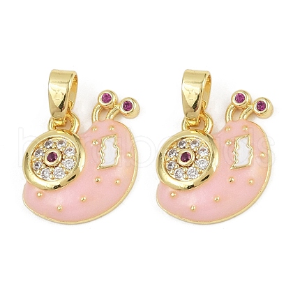 Brass Micro Pave Cubic Zirconia Enamel Pendants KK-L231-05G-1