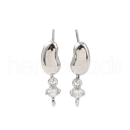 Brass Stud Earring Findings KK-D369-01P-1