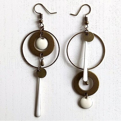 Asymmetric Alloy Dangle Earrings FS-WG7C7E4-02-1