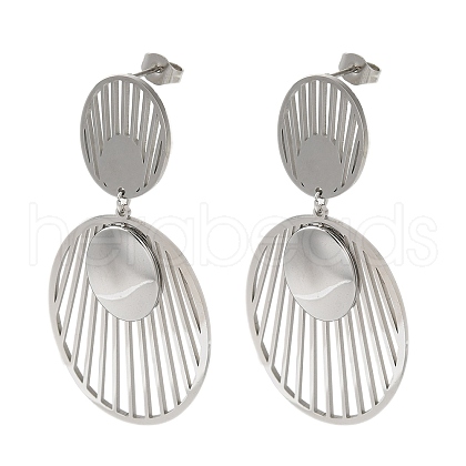 Stainless Steel Stud Earrings for Women EJEW-C110-04P-1