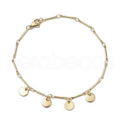 304 Stainless Steel Disc Charm Bracelets BJEW-JB10560-1