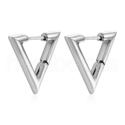 Stainless Steel Triangle Hoop Earrings PW-WGCD79E-02-1