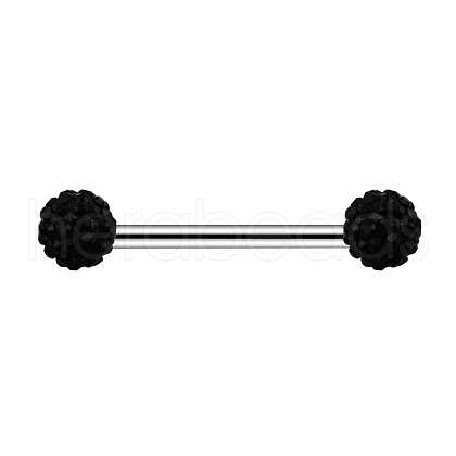 Stainless Steel Micro Pave Cubic Zirconia Nipple Rings WG80671-08-1