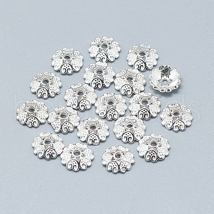 925 Sterling Silver Bead Caps STER-T002-87S-1