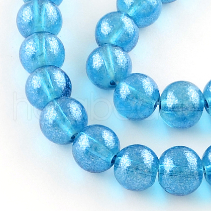 Transparent Spray Painted Glass Bead Strands DGLA-R050-4mm-11-1