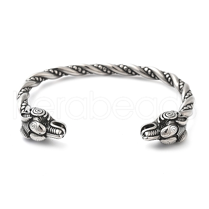 Viking 304 Stainless Steel Open Cuff Bangles for Men BJEW-U001-07K-AS-1