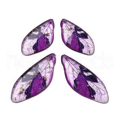 4Pcs Transparent Epoxy Resin Butterfly Wings Pendants RESI-C057-03C-1