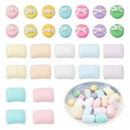 GOMAKERER 21Pcs 14 Style Mini Handmade Polymer Clay Imitation Marshmallow/Macaron Model DJEW-CA0001-35-1