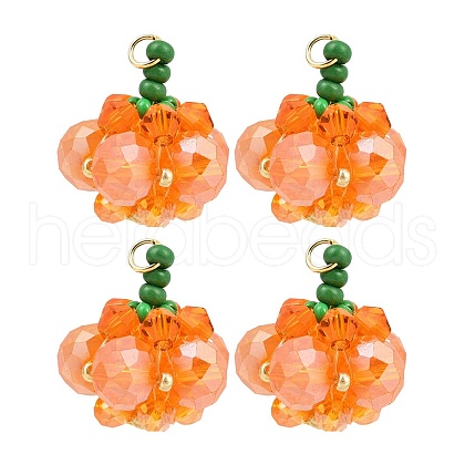 Halloween Theme Glass Seed Beads Pendants PALLOY-MZ00775-01-1