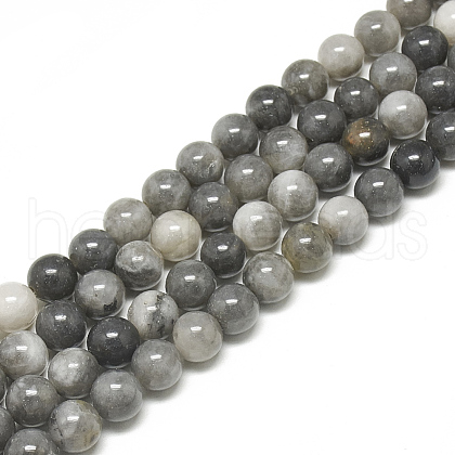 Natural Hawk's Eye Beads Strands G-S300-110-10mm-1