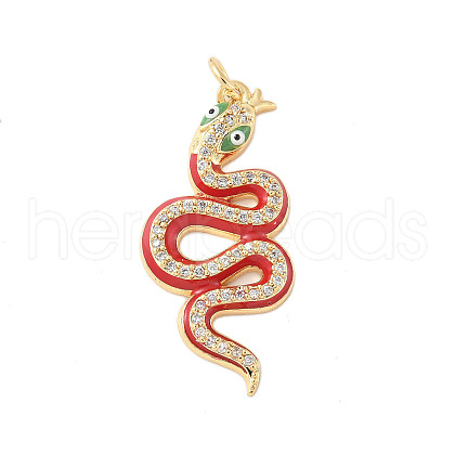 Brass Micro Pave Cubic Zirconia Enamel Pendants KK-D354-05G-A-1