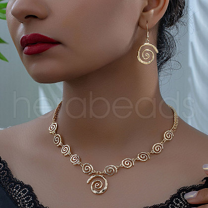 Vortex Alloy Pendant Necklace & Dangle Earrings Sets FS-WGE9BDE-01-1