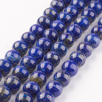 Natural Lapis Lazuli Beads Strands G-G099-8mm-7C-1