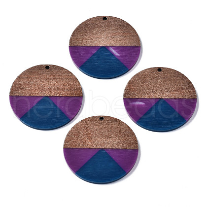 Resin & Walnut Wood Pendants RESI-S389-070A-A02-1