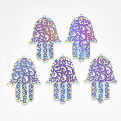 Ion Plating(IP) 304 Stainless Steel Filigree Big Pendants STAS-S108-45-1