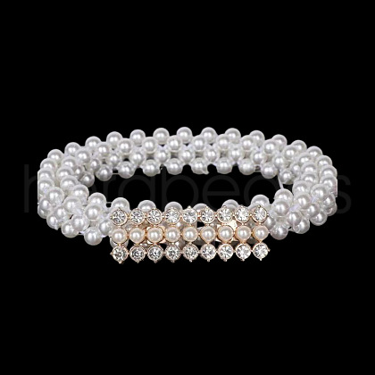 Alloy Crystal Rhinestone & Plastic Imitation Pearl Beaded Waist Belly Chains for Women FS-WG4F3BE-02-1