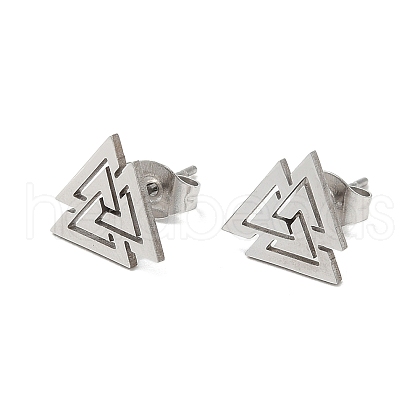 Non-Tarnish 304 Stainless Steel Stud Earrings EJEW-K285-08P-1