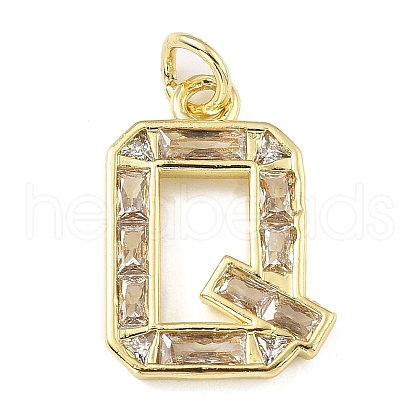 Brass Micro Pave Cubic Zirconia Pendants KK-V014-01G-17-1