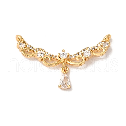 Brass Micro Pave Clear Cubic Zirconia Pendants KK-M294-21G-1