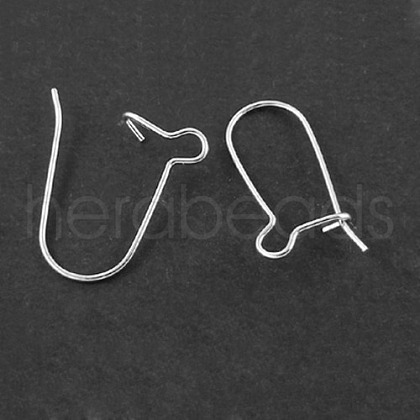U Style Brass Hoop Earrings Findings Kidney Ear Wires X-EC221-1-1