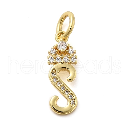 Brass Micro Pave Cubic Zirconia Pendants KK-M273-01G-S-1