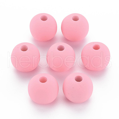 Rubberized Style Acrylic Beads MACR-T042-04B-01C-1