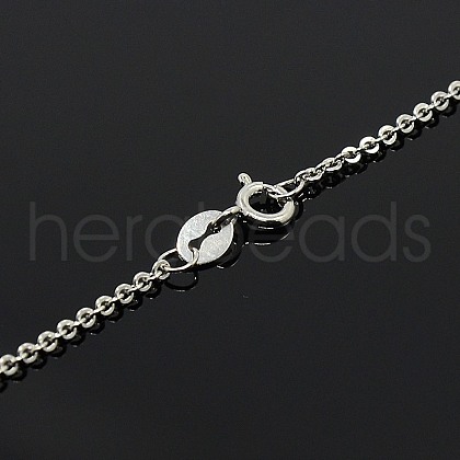 Anti-Tarnish Rhodium Plated 925 Sterling Silver Necklaces STER-M034-33B-1