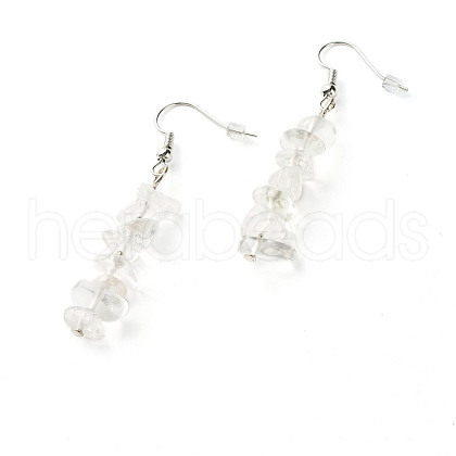 Natural Quartz Crystal Chip Beads Dangle Earrings EJEW-JE04649-06-1