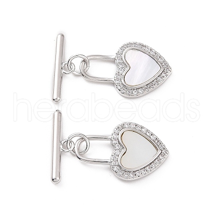 Shell Toggle Clasps KK-E068-VC162-1