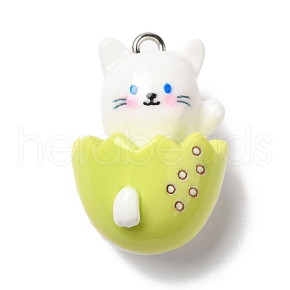 Cute Opaque Resin Pendants RESI-L038-08P-05-1