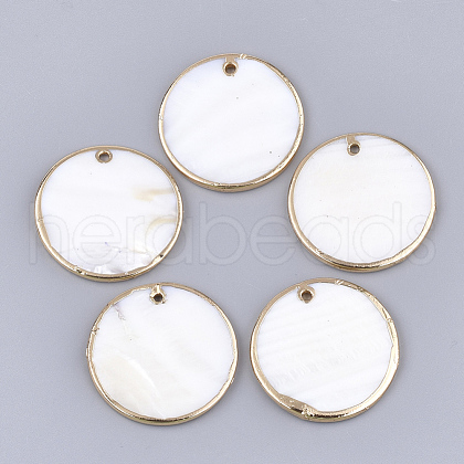 Electroplate Freshwater Shell Pendants X-SHEL-T012-06-1